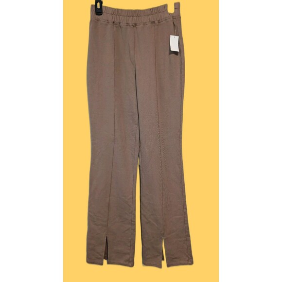Good American Pants - Good American Split Flare Sweats Size 2 Putty/Light Brown New W/ Tags $95 MSRP